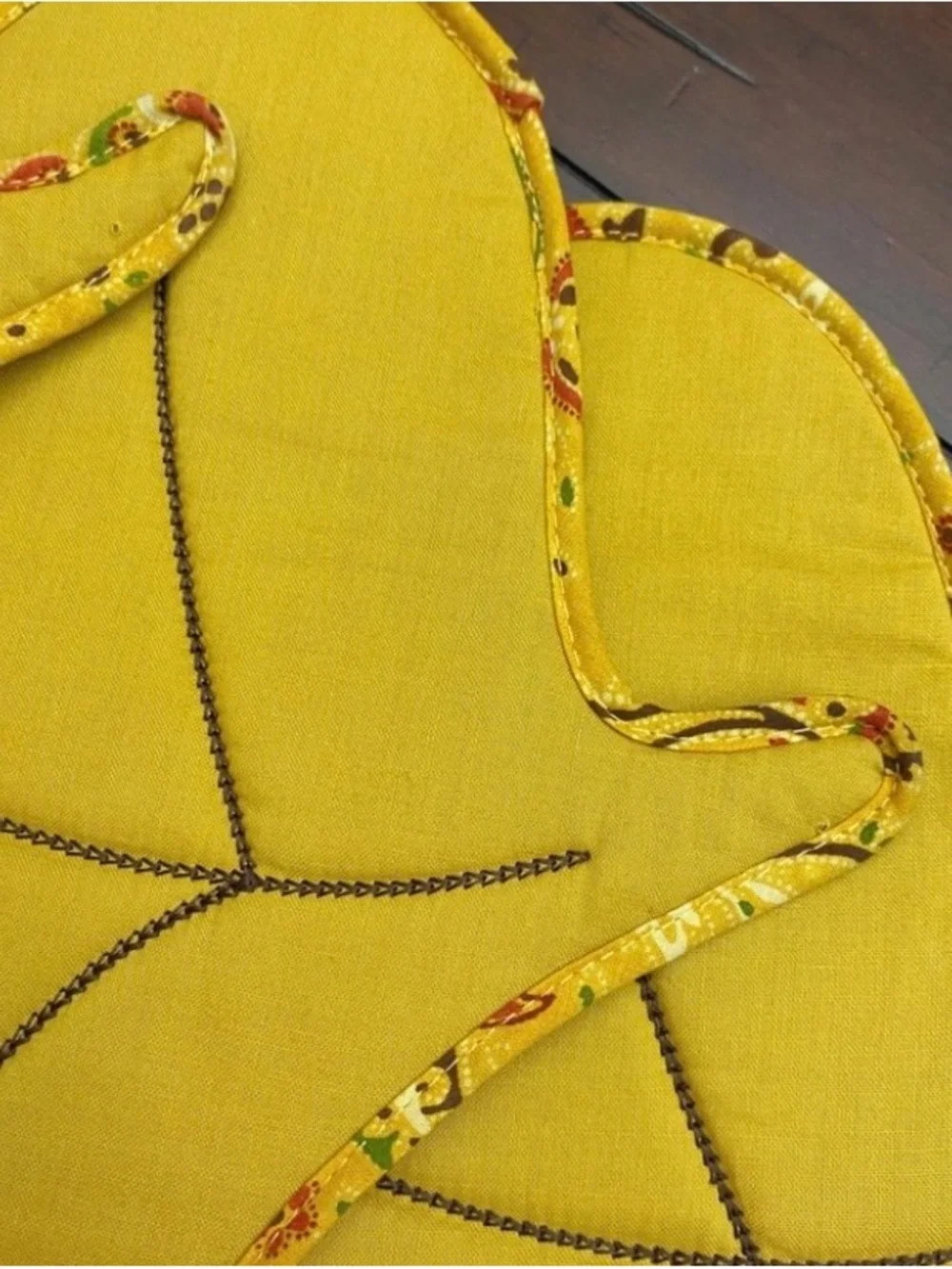 JCP Home Collection Oak Leaf Shaped Yellow Paisley Placemats - Set of 4